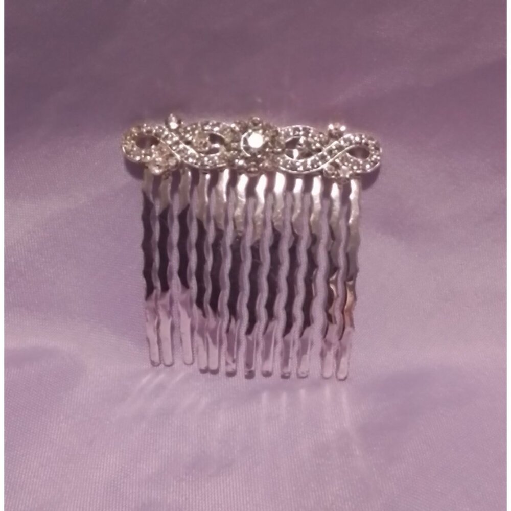 Silver Rhinestone Hair Comb Clip Bridal Wedding Accessories
